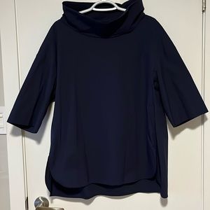 COS 3/4 Sleeve High-Collar Cotton Blouse